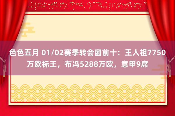 色色五月 01/02赛季转会窗前十：王人祖7750万欧标王，布冯5288万欧，意甲9席