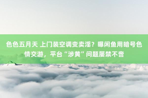 色色五月天 上门装空调变卖淫？曝闲鱼用暗号色情交游，平台“涉黄”问题屡禁不啻