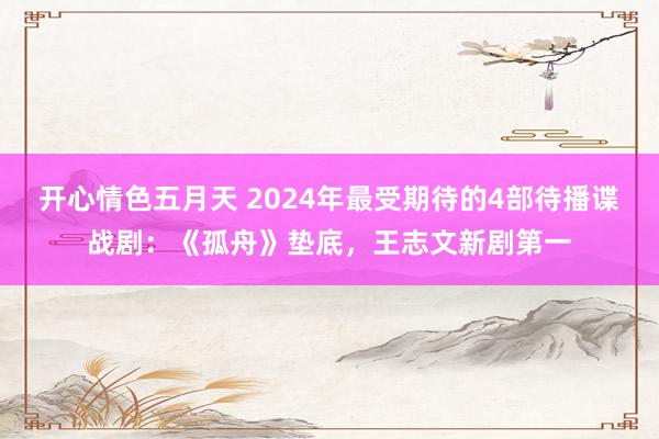 开心情色五月天 2024年最受期待的4部待播谍战剧：《孤舟》垫底，王志文新剧第一