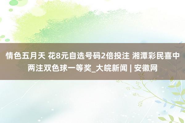 情色五月天 花8元自选号码2倍投注 湘潭彩民喜中两注双色球一等奖_大皖新闻 | 安徽网