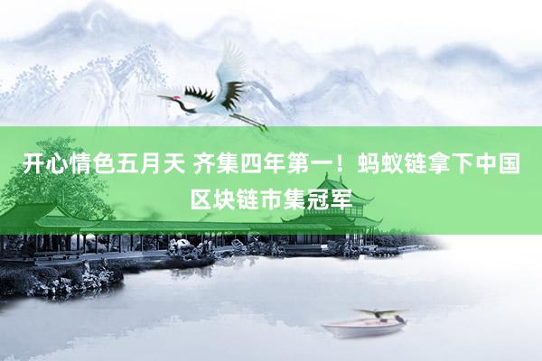 开心情色五月天 齐集四年第一！蚂蚁链拿下中国区块链市集冠军