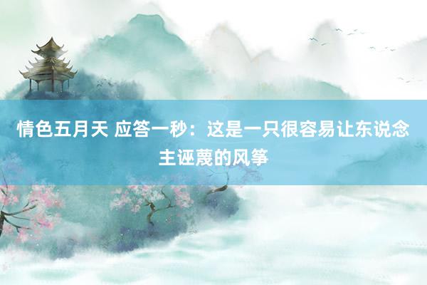 情色五月天 应答一秒：这是一只很容易让东说念主诬蔑的风筝