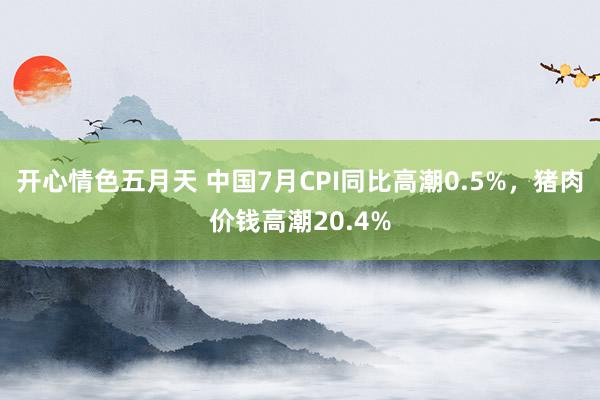 开心情色五月天 中国7月CPI同比高潮0.5%，猪肉价钱高潮20.4%