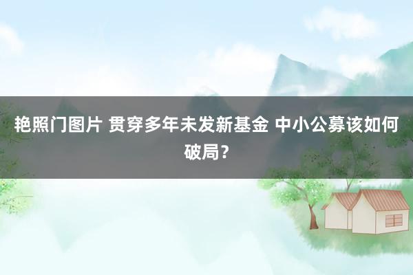 艳照门图片 贯穿多年未发新基金 中小公募该如何破局？