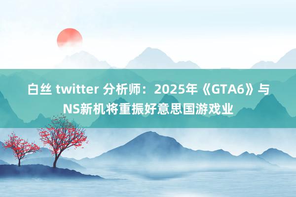 白丝 twitter 分析师：2025年《GTA6》与NS新机将重振好意思国游戏业